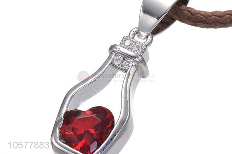 Hot Selling Copper Wishing Bottle Shape Inlay Zircon Pendant