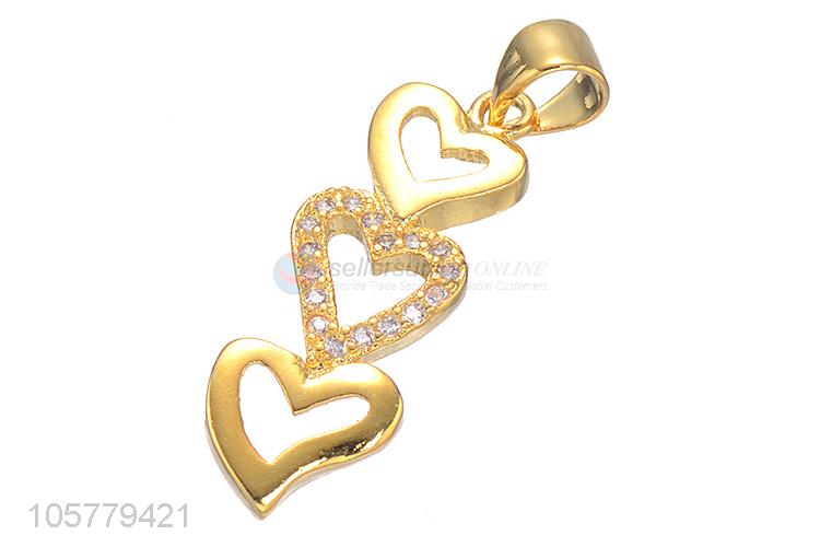 Best Price Heart Shape Copper Necklace Pendant With Inlay Zircon