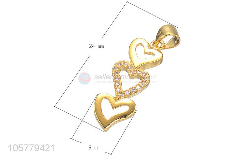 Best Price Heart Shape Copper Necklace Pendant With Inlay Zircon