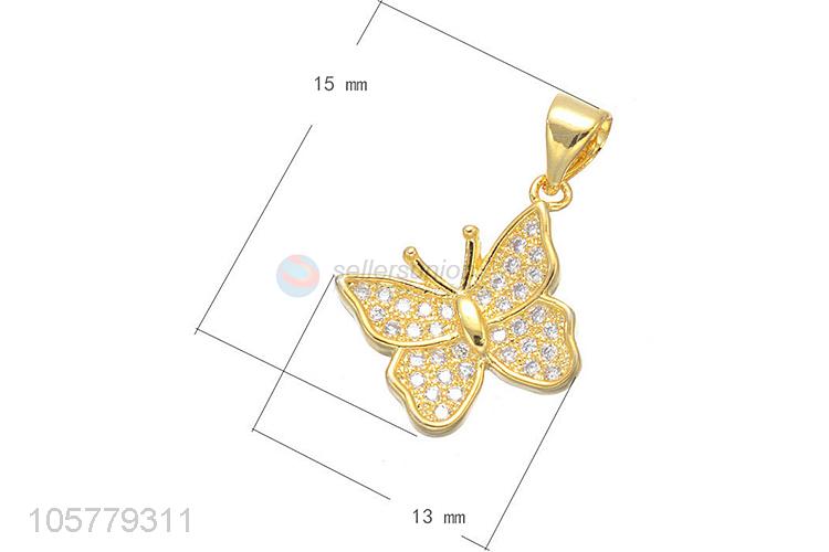 Best Quality Butterfly Shape Inlay Zircon Pendant Fashion Accessories