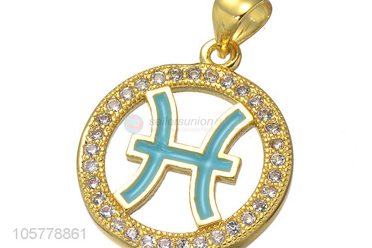 Best Selling Constellation Series Inlay Zircon Copper Pendant