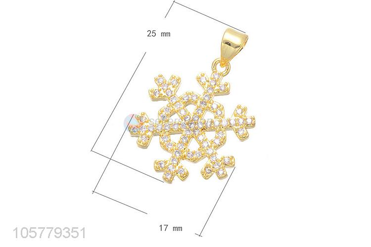 Best Selling Snowflake Shape Inlay Zircon Pendant Fashion Accessories