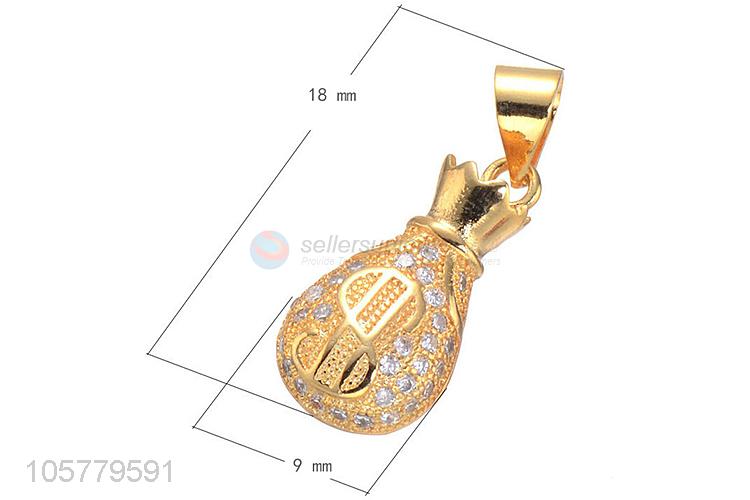 Good Sale Moneybag Design Inlay Zircon Pendant Copper Accessories