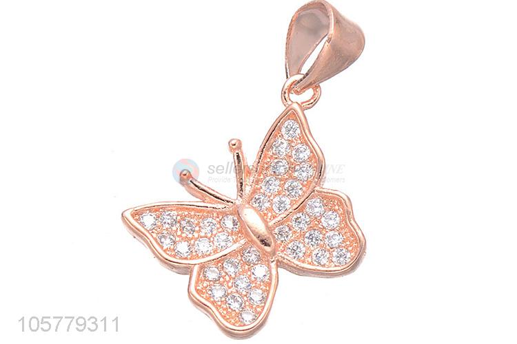 Best Quality Butterfly Shape Inlay Zircon Pendant Fashion Accessories