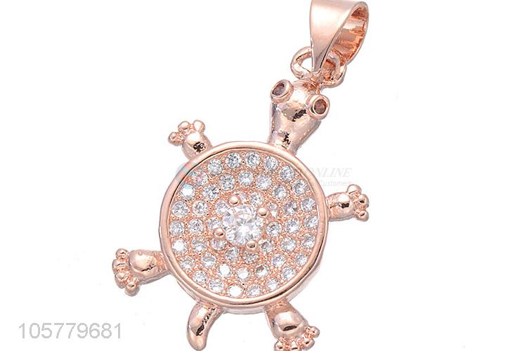 Popular Tortoise Shape Copper Pendant Inlay Zircon Accessories