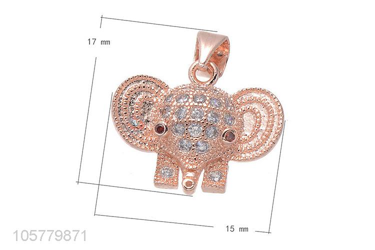 Lovely Design Elephant Shape Copper Necklace Pendant For Ladies