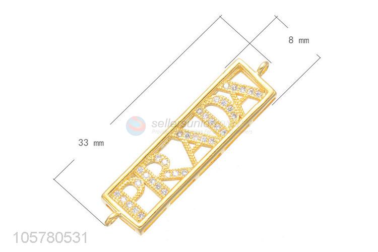 High Quality Letter Design Inlay Zircon Jewelry Components