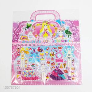 China wholesale princess dress up puffy sticker for kids