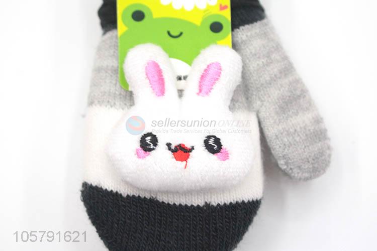 Hot Sale Cartoon Rabbit Design Warm Gloves For Children