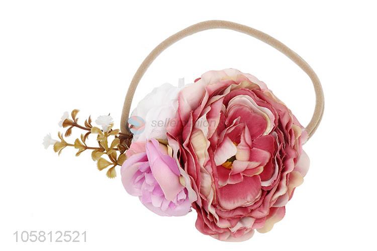 Fashion Simulation Peony Elastic Headband For Children