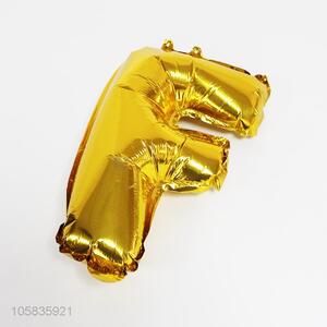 Good quality  golden aluminum foil letter balloon F birthday party decoration