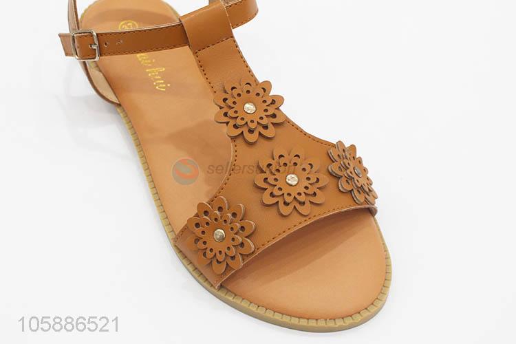 Good quality custom roman style women trendy flat sandals