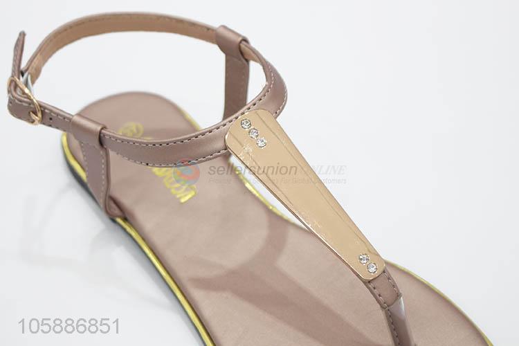 High quality fashion women pu leather thong sandal sandals