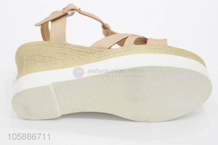 Premium quality custom summer women trendy slope heel sandals