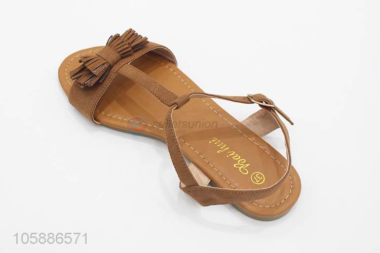 Factory sales women sandals ladies pu flat sandals