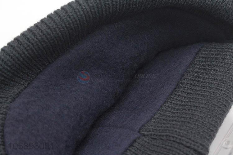 High Quality Plaid Knitted Warm Cap Man's Beanie