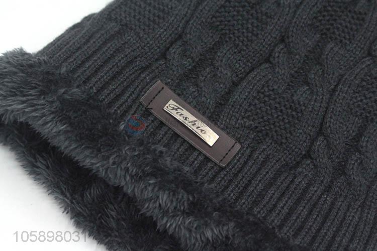 Wholesale Long Knit Beanie Plush Warm Cap