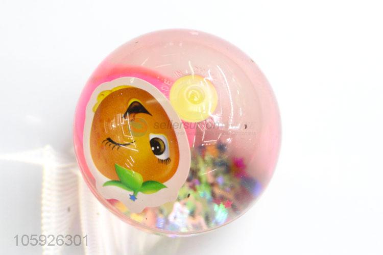 Factory price children lucency fruit light-up bouncy ball