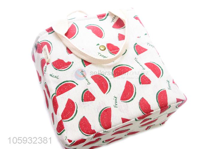 Low Price Watermelon Pattern Cotton and Linen Lunch Bag