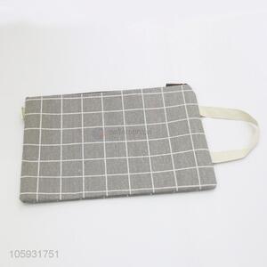 Good Factory Price Gray Grid Pattern Storage Bag File Bag for Notebooks Pens