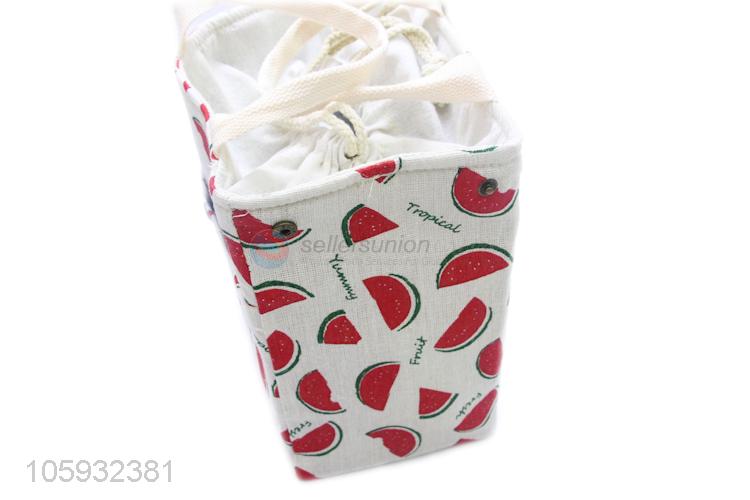 Low Price Watermelon Pattern Cotton and Linen Lunch Bag