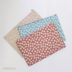 Factory Sales Small Daisy Pattern Storage Bag File Bag for Notebooks Pens