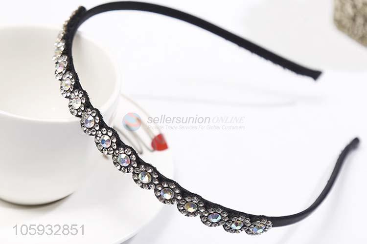 Factory Supply Fashion Diamond Iron Hair Hoop For Women