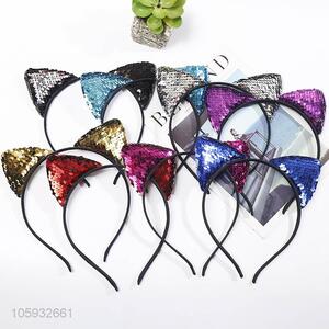 New Design Sequin Cat Ear Iron Hair Hoop Best Headwear