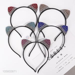 Wholesale Colorful Cat Ear Diamond Hair Hoop Hair Clasp