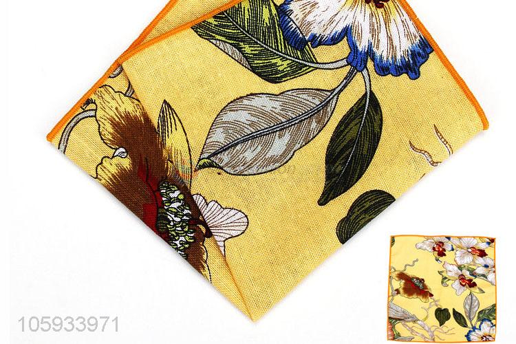 Wholesale Flower Pattern Cotton Suit Pocket Handkerchief