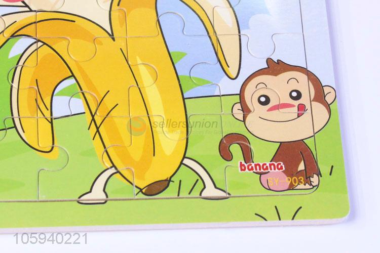 Reasonable Price Children Cartoon Banana Wooden Puzzle