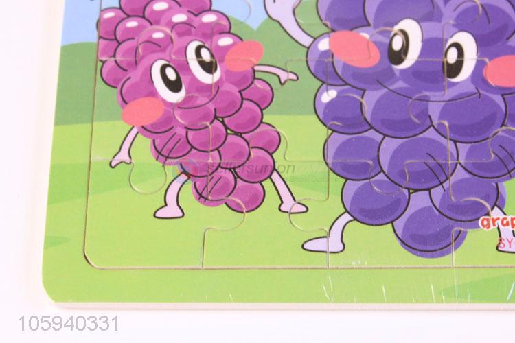 High Sales Cartoon Grape Baby Toys Cute Wooden Puzzle