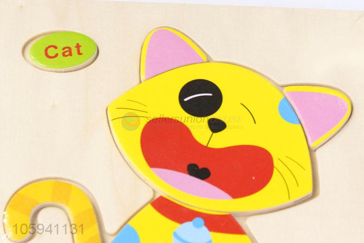 Popular Wholesale Cartoon Wooden DIY Jigsaw 3D Puzzle for Kids