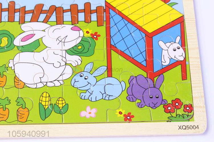 Lowest Price Baby Toys Cute Rabbit Wooden Puzzle