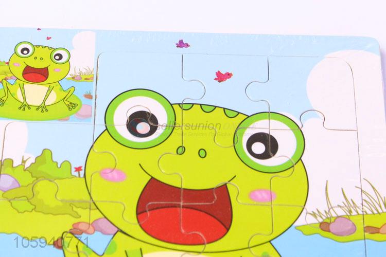 Cheap Professional Cartoon Frog Baby Toys Cute Wooden Puzzle