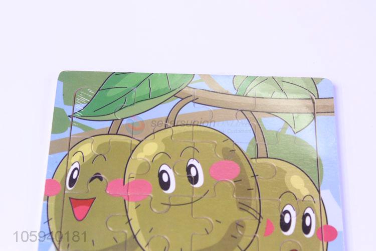 Most Popular Cartoon Kiwi Fruit Education Wooden Toy Jigsaw Puzzles