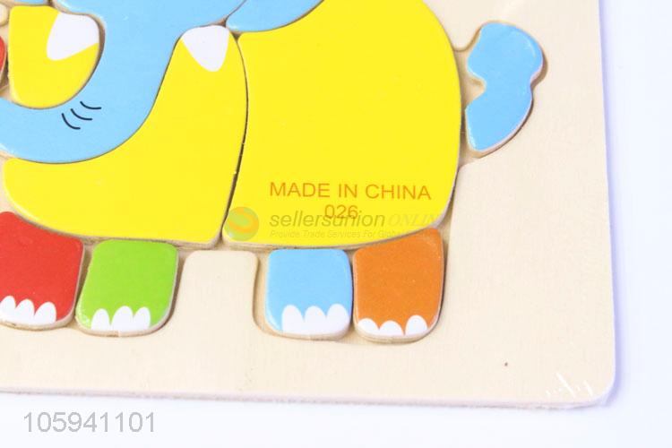 Promotional Wholesale Cute 3D Elephant Wooden Puzzle for Baby