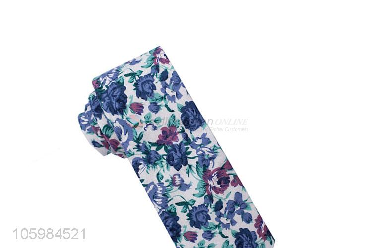 Factory sales men ties flower printed cotton necktie