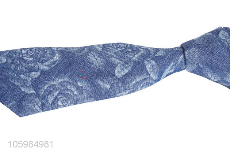 Wholesale cheap custom flower printed necktie for men