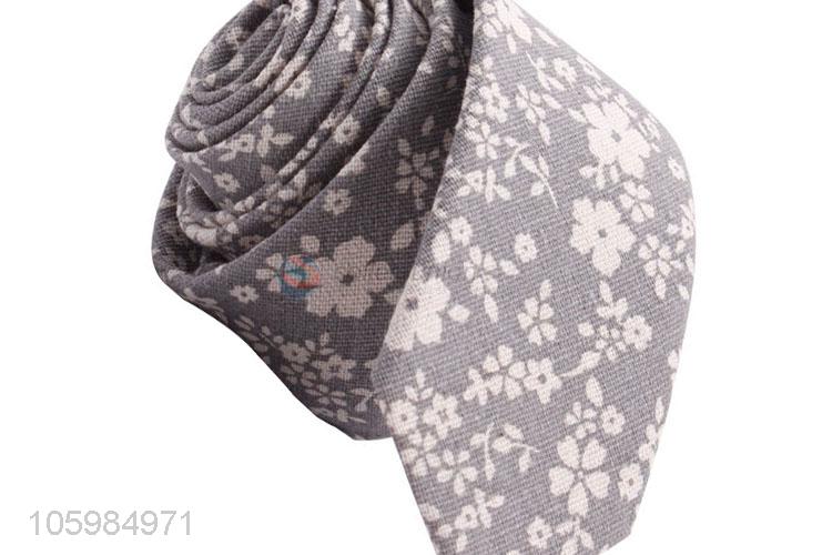 OEM factory men ties flower printed cotton necktie