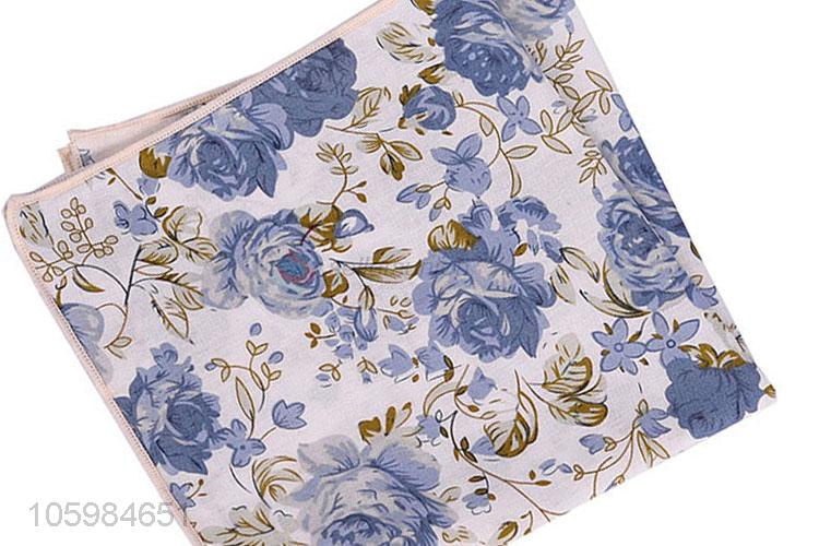 Bottom price delicate floral print pocket square/handkerchief