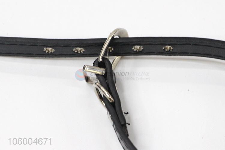 Hot sale dog collar adjustable leather pet collars with bow