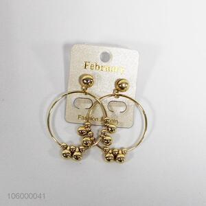 Low price golden alloy hoop earrings earstuds for women