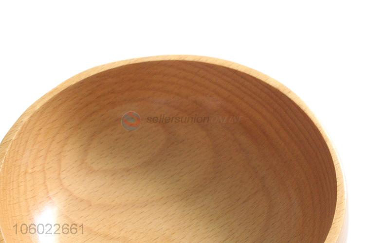 New Design Round Wooden Salad Bowl With Handle