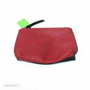 Wholesale red waterproof makeup bag pu cosmetic bag