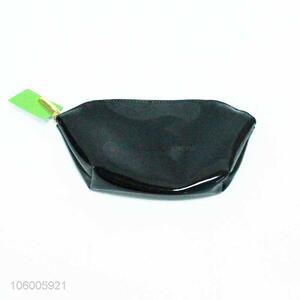 High Sales Black PU Leather Simple Cosmetic Bag