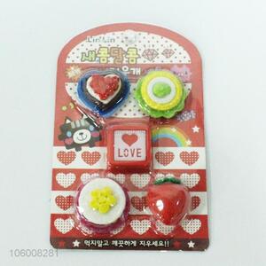 High Sales 5 PC Cute 3D Eraser Cartoon Eraser Set