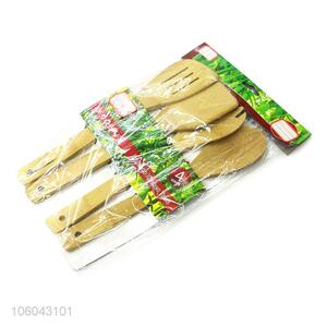 Customized natural bamboo kitchen turner pancake turner set
