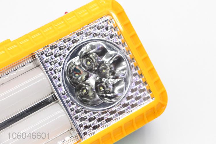 Custom rechargeable solar led emergency light with dry battery cabin