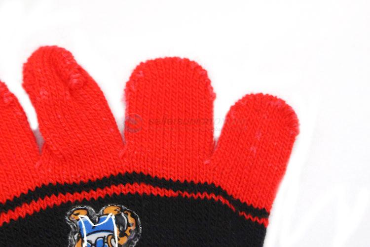 Custom children acrylic knitted winter warm gloves